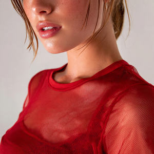 เสื้อยืดตาข่ายคุณภาพสูงสำหรับผู้หญิง เสื้อยืดตาข่ายน้ำหนักเบา กันน้ำ แฟชั่นสตรีท เสื้อยืดตาข่ายผู้หญิง - Product Image 5