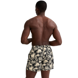 Men's Mid Waist Knitted 100% <b>Polyester</b> Front Logo Board Shorts Quick Dry Swimwear Casual Drawstring Closure - Product Image 2