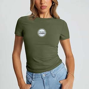 Camisetas de Mujer Heather Y2K con Cuello Redondo, Manga Tres Cuartos, Corte Ajustado y Suave - Product Image 1