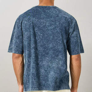 Cheap Price Acid Wash Knitted T <b>Shirt</b> High Street Hip Hop Custom Logo <b>Silk</b> Screen Printed Oversized Washed for <b>Men</b> 2026 - Product Image 4