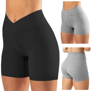 Shorts de sport pour femmes, yoga, course à pied, mi-longs, unis, élastiques, fins, amples, décontractés, grande taille, jambes larges, haute qualité, Pakistan - Product Image 2
