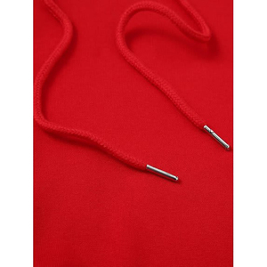 Sudadera con Capucha Roja para Hombre, Mezcla de Poliéster/Algodón, Transpirable, 300g, Tejido de Punto, Color Sólido, Casual, Otoño, Manga Larga, Digital - Product Image 5