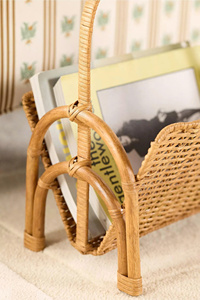 Cesta para revistas Ripple Rattan con asa, soporte para revistas de ratán natural para sala de estar, dormitorio, oficina, decoración del hogar - Product Image 5