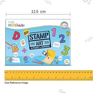Arte con sellos DIY – Alfabeto y números (IntelliSkills), para niños, 6 sellos, 8 lápices de colores, 1 botella de tinta - Product Image 6