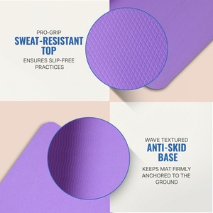 6mm Thick Purple <b>EVA</b> Yoga <b>Mat</b> 72x24 Inch Durable Non-Slip Folding Pilates & Yoga <b>Mat</b> for Universal Use - Product Image 4
