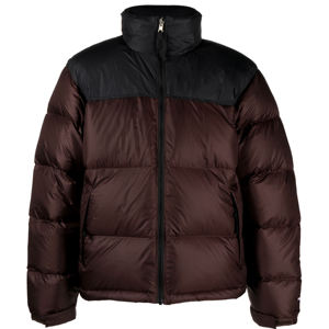 <b>Top</b> Trendy <b>Men's</b> Burgundy Color Blocking Puffer Jacket Stand Collar Zipper Closure Windproof Casual Winter Jacket Regular Length - Product Image 1
