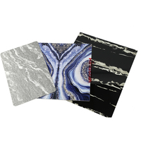 Panneau en PVC marbré résistant à l'humidité, 2 mm, 3 mm, 5 mm, avec revêtement UV, pour la décoration d'hôtels, avec services de découpe et de moulage, tailles personnalisables