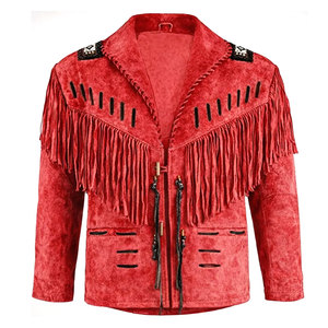 High Street Genuine Leather <b>Jacket</b> Men Women Long Fringe Custom Front Logo Thick Winter <b>Suede</b> Autumn Season - Product Image 1