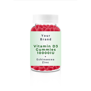 Fournisseur en gros de bonbons gélifiés à l'échinacée, vitamine D3 10 000 UI et zinc, de qualité supérieure, avec étiquette personnalisée, pour la santé immunitaire des adultes, fabriqués aux États-Unis - Product Image 1