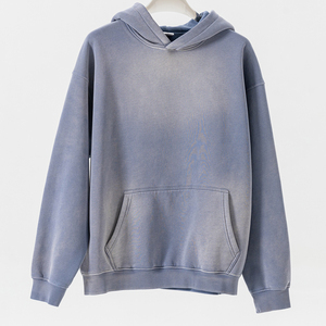 เสื้อฮู้ดดี้ยูนิเซ็กซ์แบบหนา ผ้าฟลีซคอตตอน 100% ล้างสีแบบฟอกกรด สไตล์วินเทจ สตรีทแวร์ สำหรับฤดูหนาว - Product Image 2