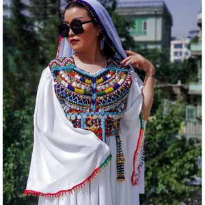 Robes décontractées pour femmes à prix de gros, nouveau design, grande taille, vêtements afghans Kuchi brodés, décoration en dentelle, robe afghane - Product Image 3