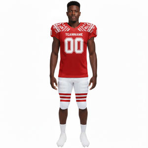 Ensemble d'uniformes de football américain pour adultes OEM/ODM, unisexe, grande taille, short, séchage rapide, respirant, 100% polyester, design personnalisé, logo personnalisé - Product Image 6