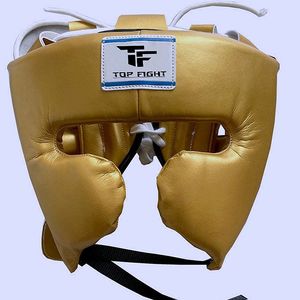 Protector de Cabeza de Boxeo PU Top Fight con Cordones, Equipo de Entrenamiento de Artes Marciales para Adultos, Gris - Product Image 3