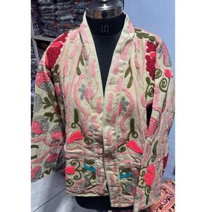 Ethnic Knitted <b>Kantha</b> <b>Jacket</b> for Women 100% Cotton Breathable Quick Dry Vintage Casual <b>Jacket</b> for Summer Winter Spring Outings - Product Image 1