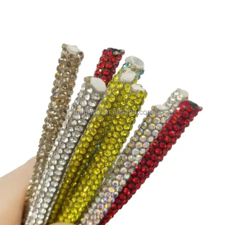 Hot Selling Hersteller Hochwertige 6 mm Kristall Strass Baumwolle Seil Tube Cord Strass Kleid Träger