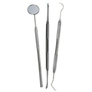 Stainless Steel 6.5" Dental Inspection Set Professional Mouth Mirror, Probe Picks, and Scraper for Teeth Cleaning Plaque - Product Image 1