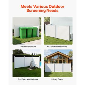 Paravent d'extérieur à 3 panneaux 50 x 50 avec clôture pour climatiseur et 27,6 piquets de fixation au sol pour abri solaire d'équipement de piscine - Product Image 6