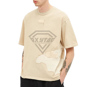 Custom Oversized Acid Wash Distressed T-Shirt Heavyweight Cotton Streetwear Vintage Graphic Tee Mens Hip Hop Loose Fit <b>Tshirt</b> - Product Image 3