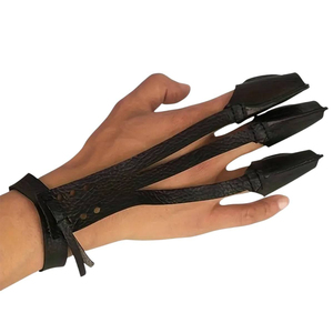 Gant de tir à l'arc en cuir à 3 doigts, protège-doigts pour tir à l'arc, sangle de poignet réglable, vente en gros, OEM disponible - Product Image 4