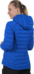 Women's Lightweight <b>Packable</b> Hooded Winter Quilted Puffer <b>Jacket</b> Detachable Sleeves Hat Zipper Closure Water Resistant Fur Wool - Product Image 3