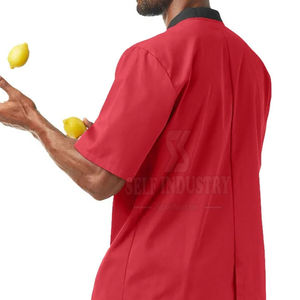 Chemise de Chef Personnalisée en Polycoton de Qualité Supérieure 2025 pour Hôtels et Restaurants, Boutons sur le Devant, Petit Col, Poche Apparente - Product Image 5
