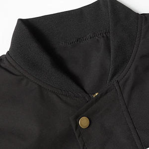Men's Navy Blue Bomber <b>Jacket</b> Stand Collar Embroidered <b>Stars</b> Casual Solid Color Polyester Autumn Wear Regular Fit - Product Image 3