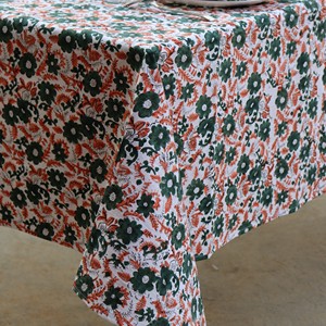 Vintage Indian Floral Block Print Premium Quality Handmade Cotton <b>Tablecloth</b> <b>Square</b> Covers Napkin/Placemat/Runner Modern Party - Product Image 3