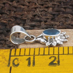 Pendentif en topaze bleue de Londres naturelle, argent sterling 925, bijoux en pierres précieuses faits à la main, collier en topaze bleue profonde, charme pour femmes, vente en gros - Product Image 4