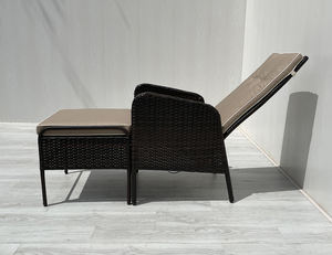 CR00041 Adjustable Customized Color Wicker/Rattan Steel Modern Reclining Lounge <b>Chair</b> Ottoman <b>Cushion</b> Dining Bedroom Kitchen - Product Image 3