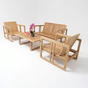 Sofá de Jardín de Madera de Teca Minimalista Contemporáneo Felcia, Muebles de Exterior de Dos Plazas, Duraderos para Uso en Comedores y Hoteles - Product Image 6