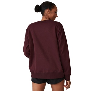 Sudadera de algodón liso para mujer más vendida con capucha, nuevo diseño, Sudadera de cuello redondo personalizada para invierno, patrón sólido bordado - Product Image 4