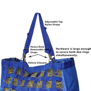 Blue Horse Equestrian PP Material <b>Hay</b> Net Feeding <b>Bag</b> Durable Textile Grazing Custom Equine Slow Feeder Less <b>Hay</b> Waste - Product Image 3