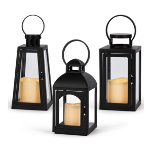 Home and Garden Decorations Antique Mini Metal Tea-Light <b>Candle</b> Holder <b>Lanterns</b> for Tabletop and Hanging Lightning - Product Image 3