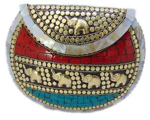 Pochette de Soirée Lowellcraft de Luxe pour Femme, Mini Sac à Main d'Été en Métal Tressé avec Motif Nacre, Portefeuille Élégant - Product Image 1