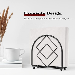 Geometric Design Modern Iron Napkin Holder <b>for</b> Home Kitchen <b>Wedding</b> Restaurants Elegant <b>Tissue</b> Boxes Decorative Napkin Caddy - Product Image 4