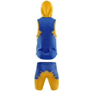 Gilet sans manches à capuche personnalisé avec short assorti, motif de dessin animé imprimé intégral, séchage rapide, ajusté, en polyester, unisexe, pour adulte, vêtements de sport - Product Image 5