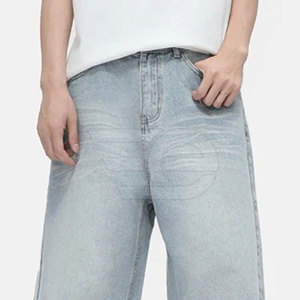 Shorts en jean pour hommes, taille mi-haute, coupe décontractée, style urbain décontracté, respirant, jambe droite, pour l'extérieur, tendance mode, service OEM - Product Image 5