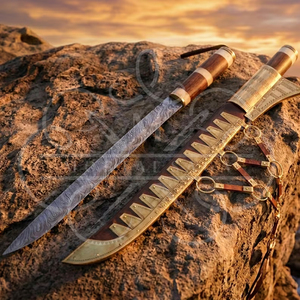 MORTAL SAGA Custom Handmade Hand Forged Viking Seax Knife High Carbon Steel Waterproof Bushcraft Hunting Survival Fixed Blade - Product Image 4