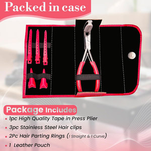 ชุดอุปกรณ์ต่อผมแบบมืออาชีพ คีมหนีบเทปต่อผม หน้าเรียบ สแตนเลสสตีล - Product Image 5
