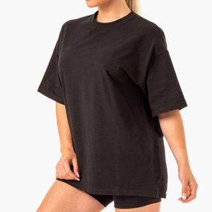Prix de gros T-shirt d'été respirant pour femme en coton à séchage rapide avec logo personnalisé - Product Image 3