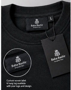 <b>Women's</b> Black Crew Neck <b>Sweatshirt</b> with Front <b>White</b> Embroidery Logo Windproof Regular Sleeve Knitted Cotton Autumn Wear - Product Image 4