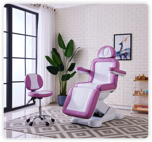 <b>Electric</b> Adjustable Massage Bed Pedicure Facial Spa Chair Orange White Upholstered Treatment <b>Table</b> for Salon Hotel - Product Image 2