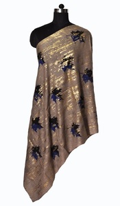Lowellcraft Fine <b>Wool</b> Foil Printed Floral Long Scarf 85% Fine <b>Wool</b> 15% Silk with Cashmere Breathable Winter - Product Image 2