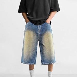 Shorts en jean baggy pour hommes, design personnalisé, shorts en denim streetwear, fabricant de shorts baggy en jean - Product Image 6
