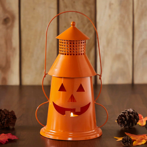 Halloween <b>Lantern</b> <b>Tealight</b> Holder 12x8x6 inch For Halloween Decoration Candle <b>lanterns</b> Orange Finish - Product Image 2