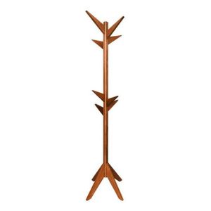 Percheros de madera de diseño moderno con acabado en cerezo y base de trípode, minimalistas para la entrada o el dormitorio, disponibles en tamaño y color personalizados. - Product Image 1