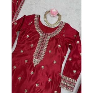 เสื้อขนาด XL ที่มีลายปักชุด Dupatta และชุด Dupatta พร้อมงานปักด้ายตามลำดับ - Product Image 3