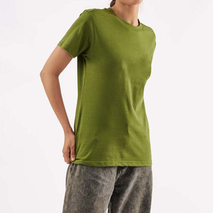 T-shirt décontracté pour femmes de qualité supérieure, manches courtes, 100% coton, respirant, séchage rapide, tissu tricoté, fabriqué au Pakistan - Product Image 2