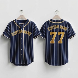 Maroon <b>Green</b> Pinstripe Custom Baseball Jersey Men's Button Up Breathable Sports Uniform Team Apparel Sublimated Wholesale - Product Image 3