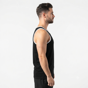 <b>Men's</b> Cotton and Spandex Gym Tanktop Bodybuilding Vest tank Top Ribbed <b>Singlets</b> <b>for</b> <b>Men</b> - Product Image 3